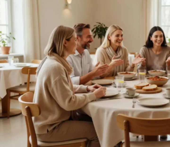 SocialPlace365 csapat egy világos közös asztal körül